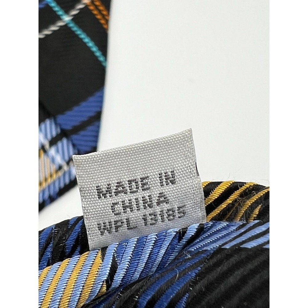 PRONTO UOMO Men's 100% Silk Skinny Necktie Designer Plaid W:3.5" L"60" - Picture 4 of 7